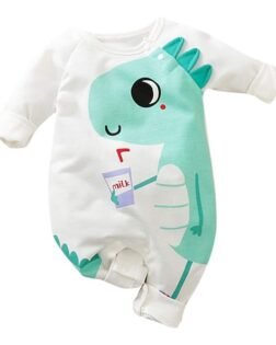 Hopscotch Boys and Girls Cotton Graphic Print Bodysuit In White Color