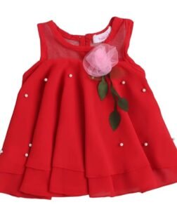 Hopscotch Baby Girls Knee Length Casual Dresses in White Color