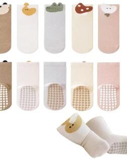 Freshfoot Cute and Colourful 100% Organic Cotton Non-Slip Baby Socks For Boys and Girls with Grippers