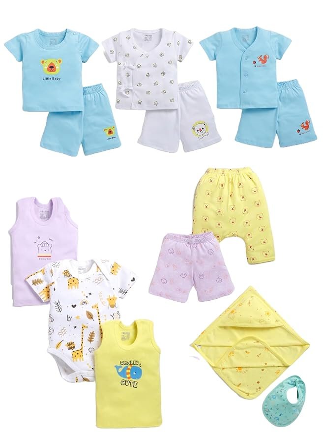 Peek A Boo by Rupa Baby Boys' Gift Set, Perfect for Baby Shower Clothing Set, 100% Cotton, Ultra Soft, Breathable