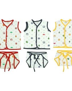 CUTE LANDINGS New Born Baby Soft Pure Cotton Sleeve Vest/Jhablas and Langot/Nappy Set/Clothes/Infant wear