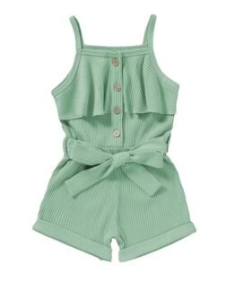 Toddler Girl Clothes Baby Girls Summer Sleeveless Clothing One Piece Halter Romper Jumpsuit 1-5T