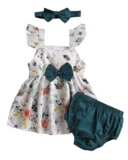 Hopscotch Girl's Fit And Flare Knee Length Set