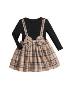 TAGAS Dress for Girls II Baby Girl Dress, Frock Girls Infants Casual wear for Kids Dresses and Jump Suite Round Neck Full Sleeve Dress for Girls (KD-137)