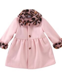 Hopscotch Baby Girls Animal Print Full Sleeves Pink Long Coats