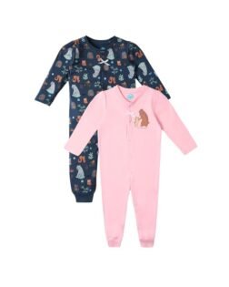 Nautinati Infants Colourful Print Sleepsuit| Pack of 2|Cotton| Age 0-2Years