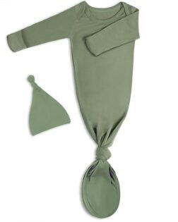 Baby Noah Newborn Knotted Gown for Boy Girls, Newborn Coming Home From Hospital Outfit, Baby Tie Gown Nightgown