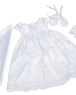 White Christening Dress for Babies JBCD2104005 (0-3 Months, 0_month)