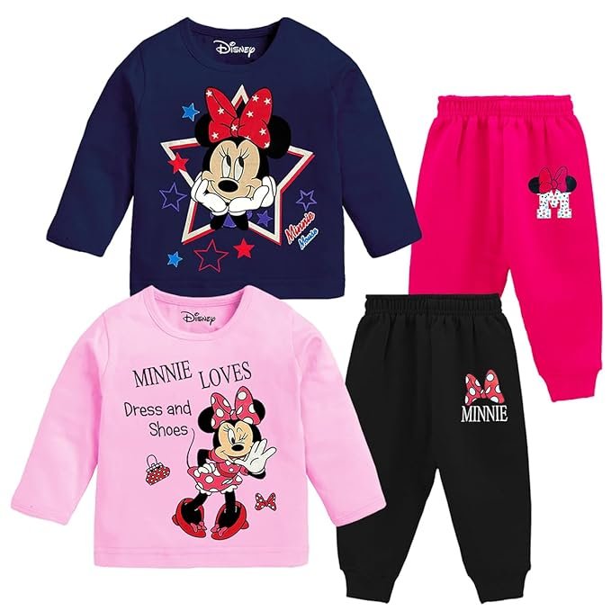 Kuchipoo © Disney Girls Regular Fit Cotton T-Shirts and Pyjamas Set