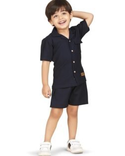 POLKA TOTS Cotton Baby Boys Co-ords Set | Half Sleeves Shirt & Shorts Outfit for Kids & Toddlers | Soft Breathable Summer Clothing Set | Casual Wear Dress