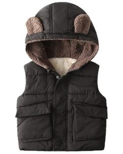 EISHOW Toddler Baby Girl Boy Fleece Hooded Jacket Vest Hoodie Sleeveless Waistcoat Warm Jacket Outwear with Zipper Pocket Search this page