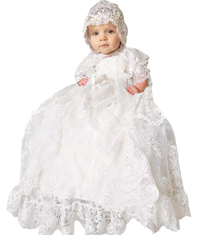 Same White lace Christening Gown dress for baby girl