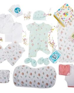 The Baby First Box Newborn Complete Clothing Set with Organic Muslin clothes - First Outfits with Gift Box | Baby Gifts | Newborn Clothes Set | Baby Shower Gifts | 0-3 Months | Pack of 12