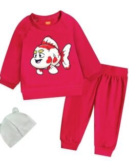 Sweatshirt Set - Cotton Sweatshit & Pyjamas with Cotton Cap for Baby Boy & Girl.
