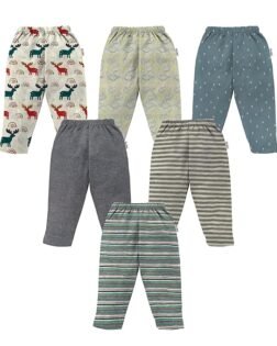 NammaBaby 100% Cotton Assorted Track Pant for Boys and Girls - Regular fit | Loose Fit Track Pants(Pack of 6)