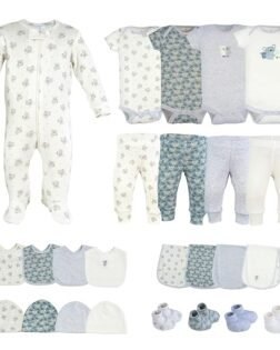 GRES 10-Piece Newborn Baby Clothing & Layette Gift Set - 100% Pure Cotton, Ultra Soft & Breathable Essentials - Fits to 0-3 Months Infants - Perfect New Born Outfit Pack