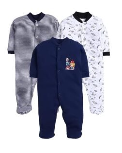 EIO® 100% Cotton Rompers Sleepsuits Jumpsuit Night Suits for Infants Newborn Baby Boys & Girls