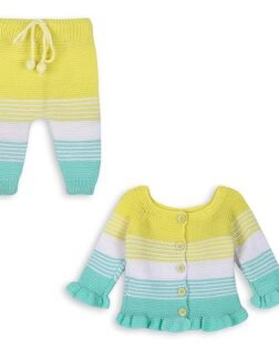 Handmade Crochet Knitted Pyjamas Sweater Cord Set for Girls Wedding Birthday Party Photography Baby Showers New Born 0-24 Months.