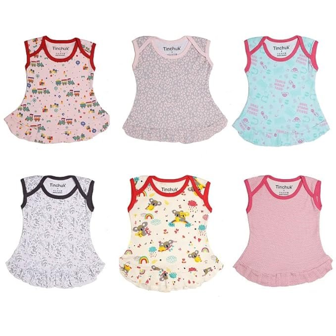 Tinchuk Baby Girl's A-Line Mini Dress(Pack of 6)