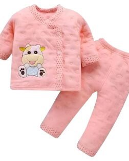TinyTooth Born Baby Winter Wear Newborn Clothes Combo Set of Top & Pyjama Fleece Baby Boys & Girls Winter Suit Infant wear clothes, Gift For New Born Baby