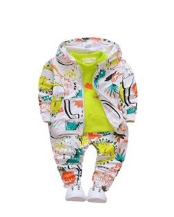 Googo Gaaga Boys Cotton Printed Hoodie Sweatshirt with Joggers in Clothing Set