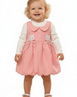 A.T.U.N. (ALL THINGS UBER NICE) Baby Girls Winter Cotton Party Dress | Soft Warm Full Sleeve Dress with Cute Detailing | Comfortable for Kids