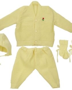 CUBS & HUGS Baby Woollen Sweater Full Suit (4 Pcs)