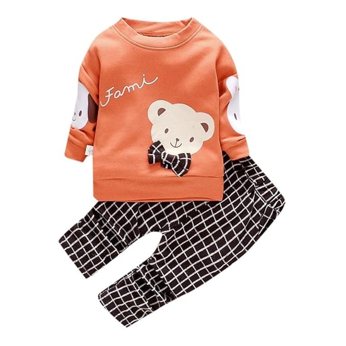 Hopscotch Boy's Cotton Solid Animal Print Top And Pant Set