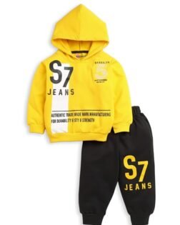 Pure Cotton Full Sleeves Winter Hoodie Sweatshirt and Full Pant Set For Boys Kids