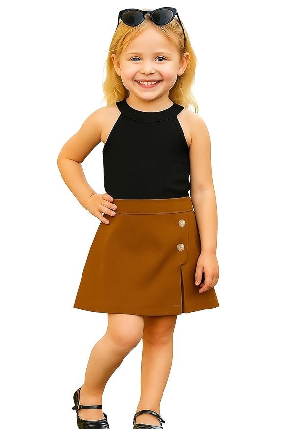 A.T.U.N. (ALL THINGS UBER NICE) Girls Stylish Two Piece Outfit Set with Sleeveless Tank Top and Skort | Casual Summer Clothing