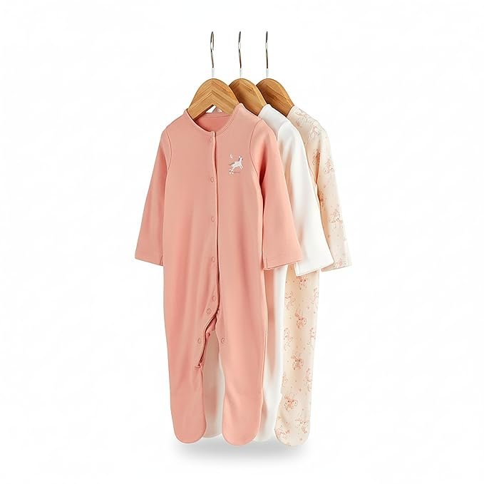 Mothercare Boys Printed Full Sleeves Sleepsuit - Pack of 3 - Multi