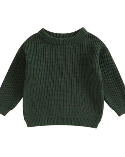 Karwuiio Toddler Baby Girl Boy Knit Sweater Round Neck Long Sleeve Pullover Sweatshirt Fall Winter Clothes