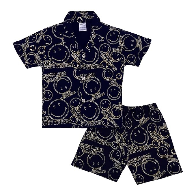 3BROS Baby Boys & Baby Girls Pure Cotton Clothing Set Casual Half Sleeves Shirt with Shorts Set For Boys & Girls