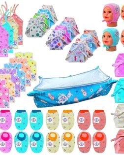 V.B.K® Baby Clothes With Jabla,Nappy, Mitten Booties and Cap and Khoyu,0 to 6 Months