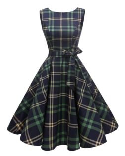 Hanpceirs Women's Boatneck Sleeveless Swing Vintage 1950s Cocktail Dress