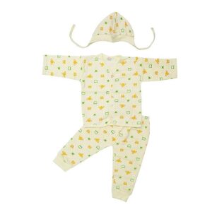 Baby Boys and Girls Hosiery Wear 3 Piece Set (Vest/T-Shirt, Pyjama/Track Pant and Cap)