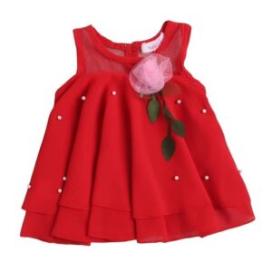 Hopscotch Baby Girls Knee Length Casual Dresses in White Color