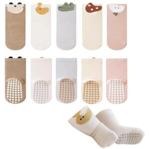 Freshfoot Cute and Colourful 100% Organic Cotton Non-Slip Baby Socks For Boys and Girls with Grippers