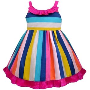 A.T.U.N. (ALL THINGS UBER NICE) Girls Skater Printed Cotton Julie Knee Length Sleeveless Dress