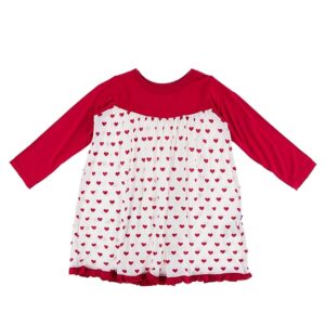 KicKee Pants Full of Hearts Valentine’s Day Swing Dress for Girls, Long Sleeves, Super Soft Baby and Kid Clothes