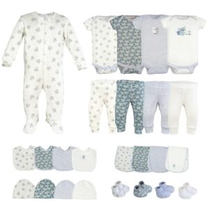 GRES 10-Piece Newborn Baby Clothing & Layette Gift Set - 100% Pure Cotton, Ultra Soft & Breathable Essentials - Fits to 0-3 Months Infants - Perfect New Born Outfit Pack