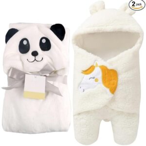 First Kick Baby Blankets New Born Combo Pack of Hooded Wrapper Sleeping Bag and Baby Bath Towel