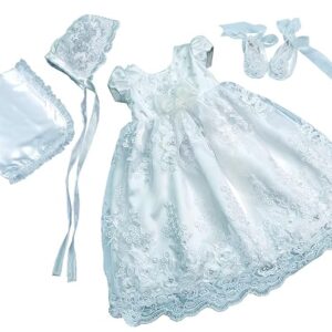 Baby Girl's Fit And Flare Floor Length Christening Dress (_White_0-3 Months)